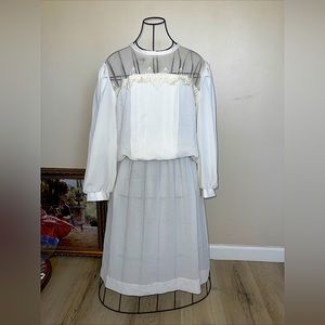 Vintage Sears The Fashion Place White / Ivory Dress